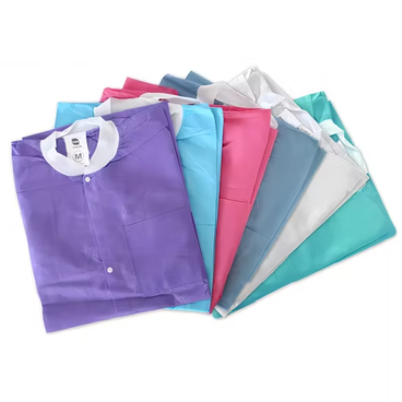 Disposable PP SMS Nonwoven Dust Coat Medical Lab Coat